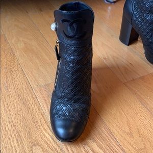 Chanel ankle boot with pearl detail